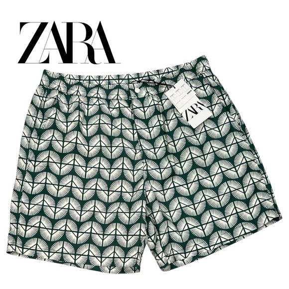 Zara Other - Zara Men’s 2025 Geometric Design Board Shorts - Size L‎